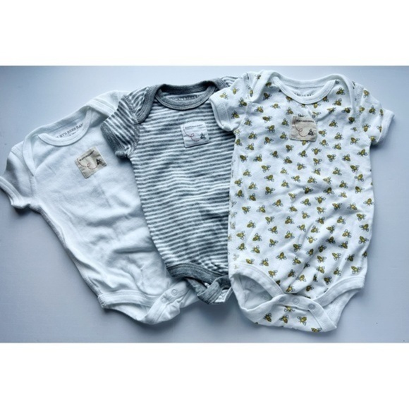 Burts Bees • 3 Piece Bundle Baby Bodysuit Onesies - Picture 1 of 4